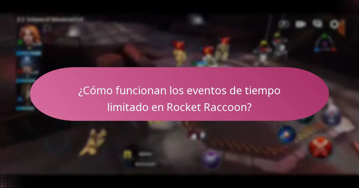 ¿Cómo funcionan los eventos de tiempo limitado en Rocket Raccoon?