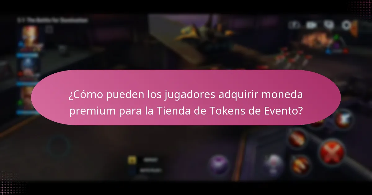 ¿Cómo pueden los jugadores adquirir moneda premium para la Tienda de Tokens de Evento?