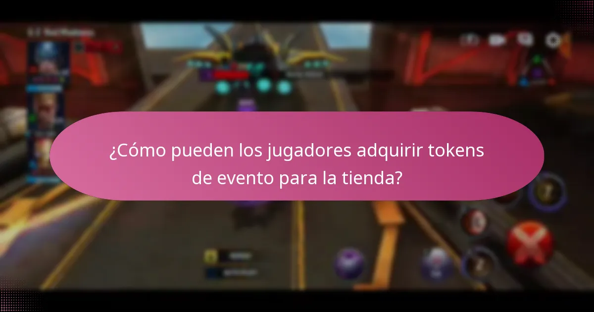 ¿Cómo pueden los jugadores adquirir tokens de evento para la tienda?
