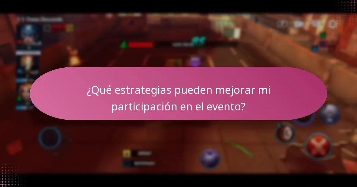 ¿Qué estrategias pueden mejorar mi participación en el evento?